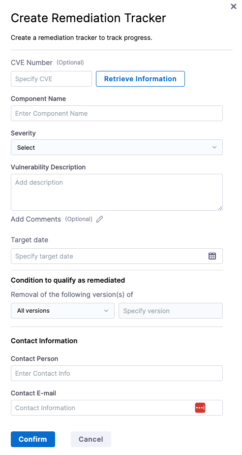 Form to crate remediation tracker